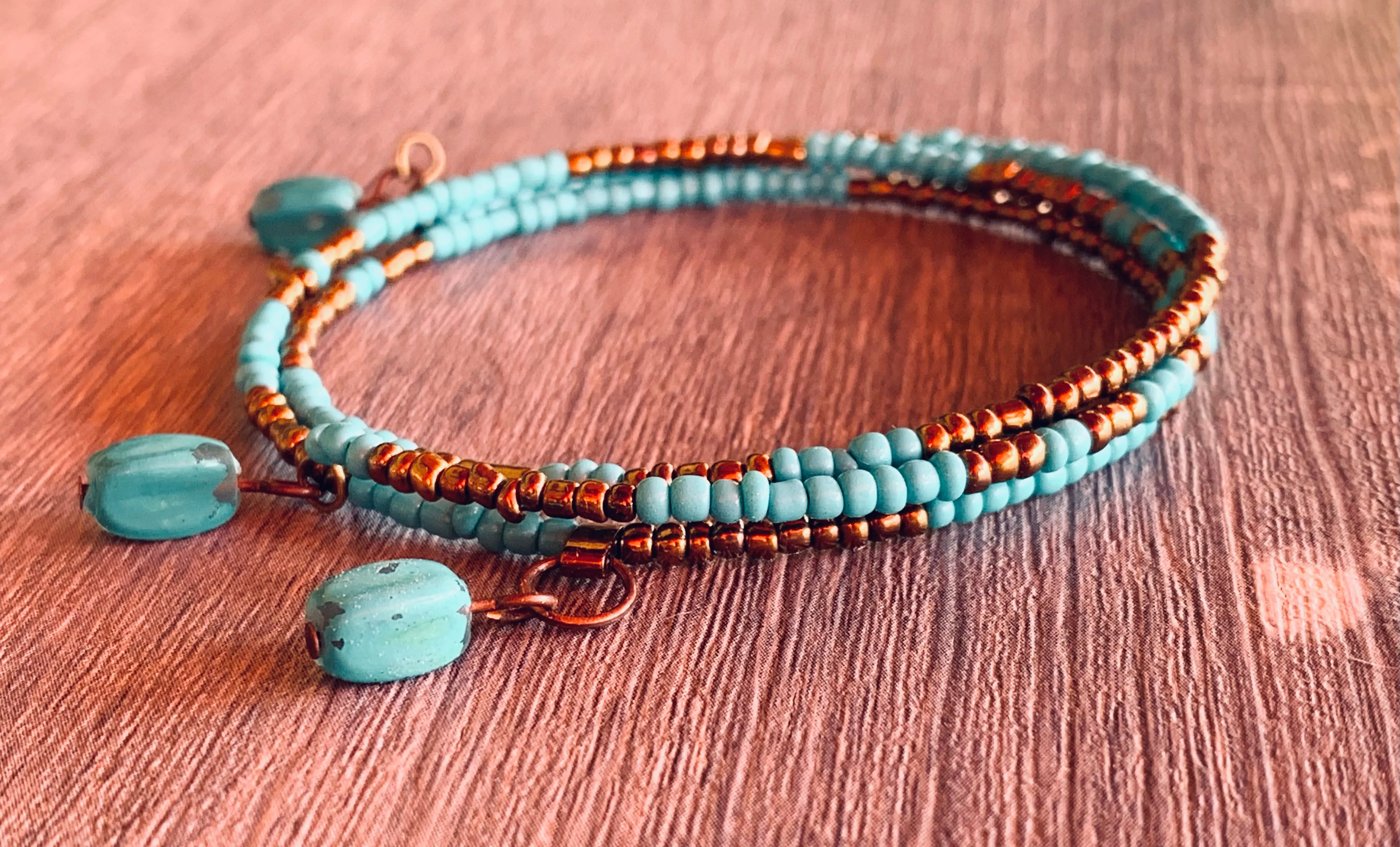 BOHO Style Seed Beads & Memory Wire Bracelet Stacks