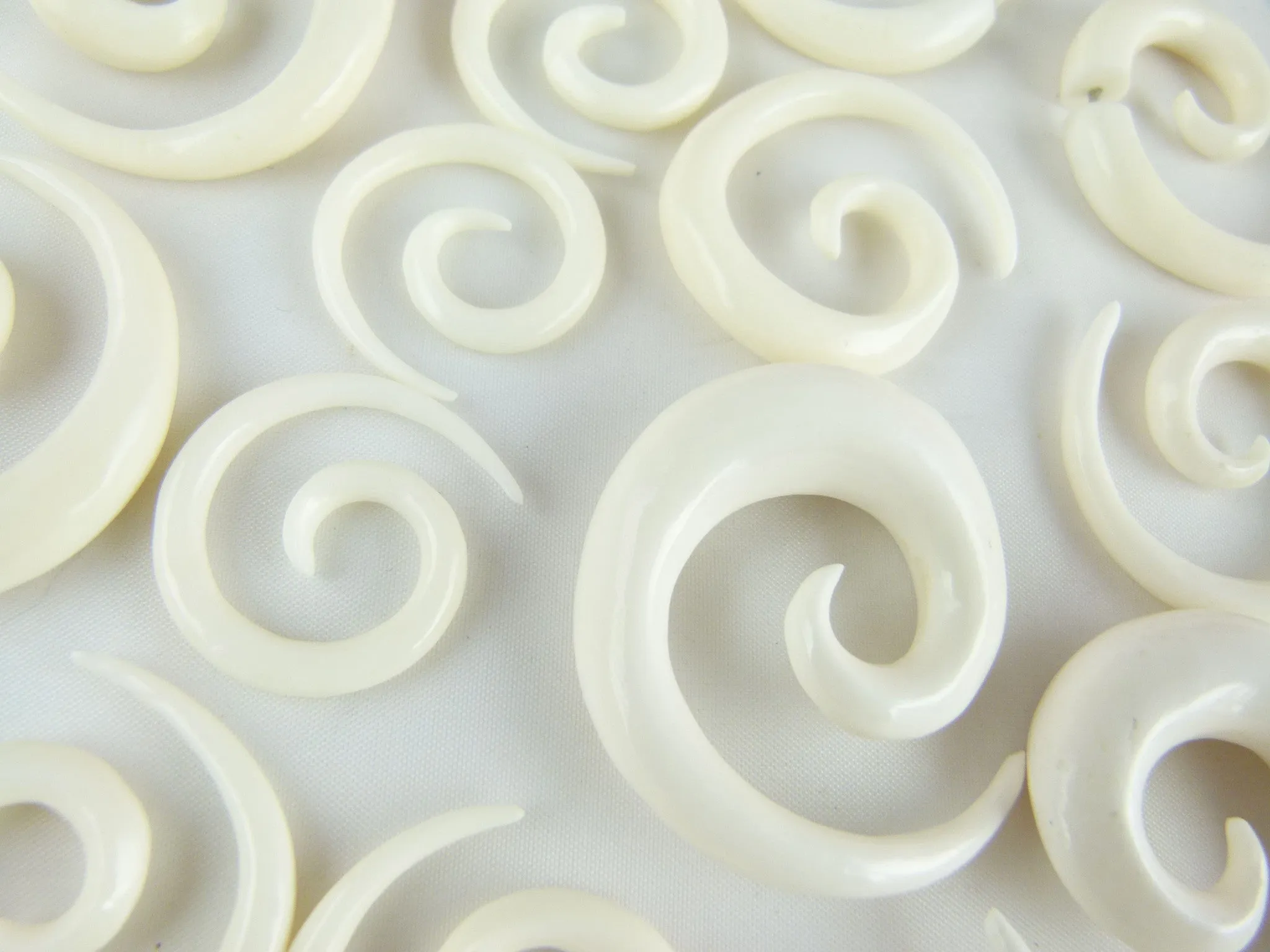 Bone Hanging Ear Spirals (Pair) - C042