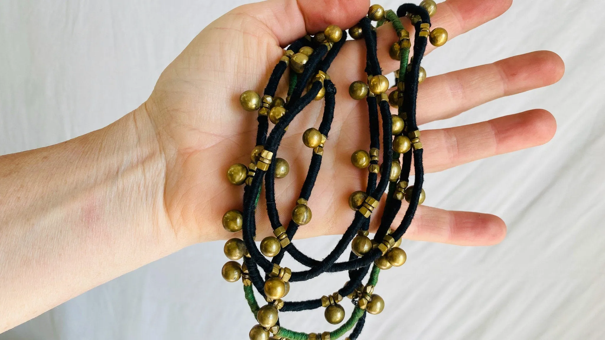 Brass Beaded Necklaces. Odisha India.