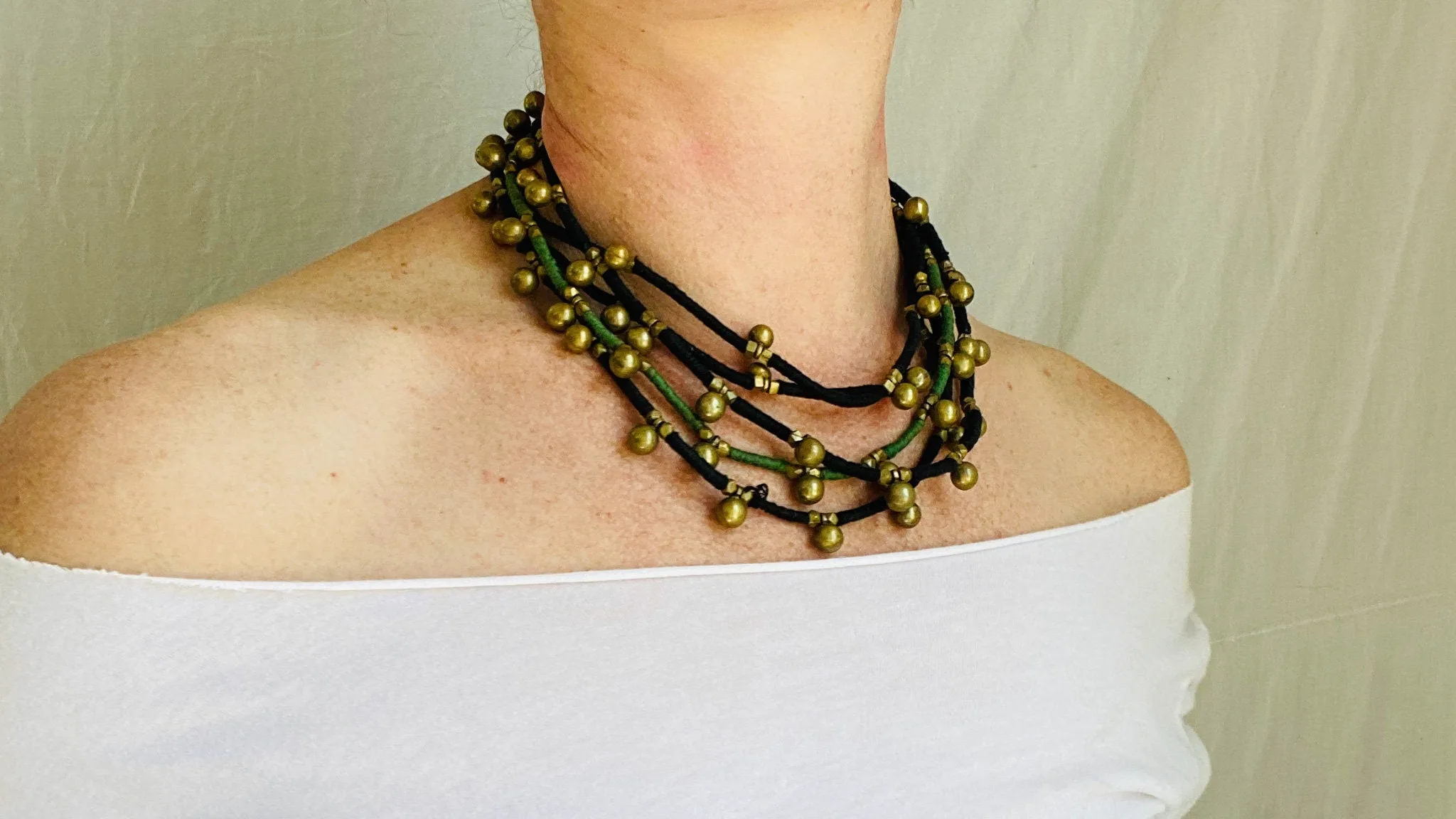 Brass Beaded Necklaces. Odisha India.