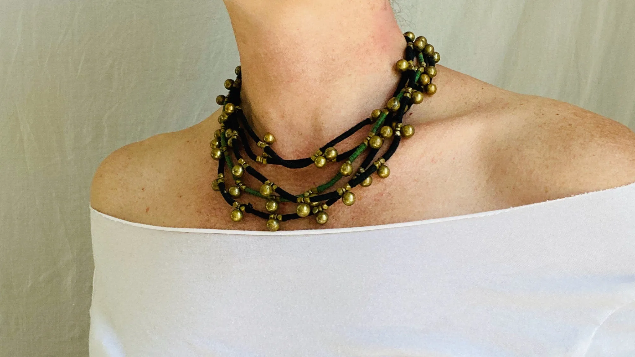 Brass Beaded Necklaces. Odisha India.