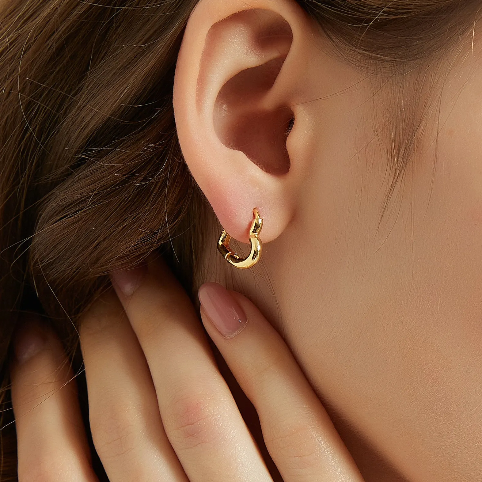 Brooke love heart huggie hoop earrings