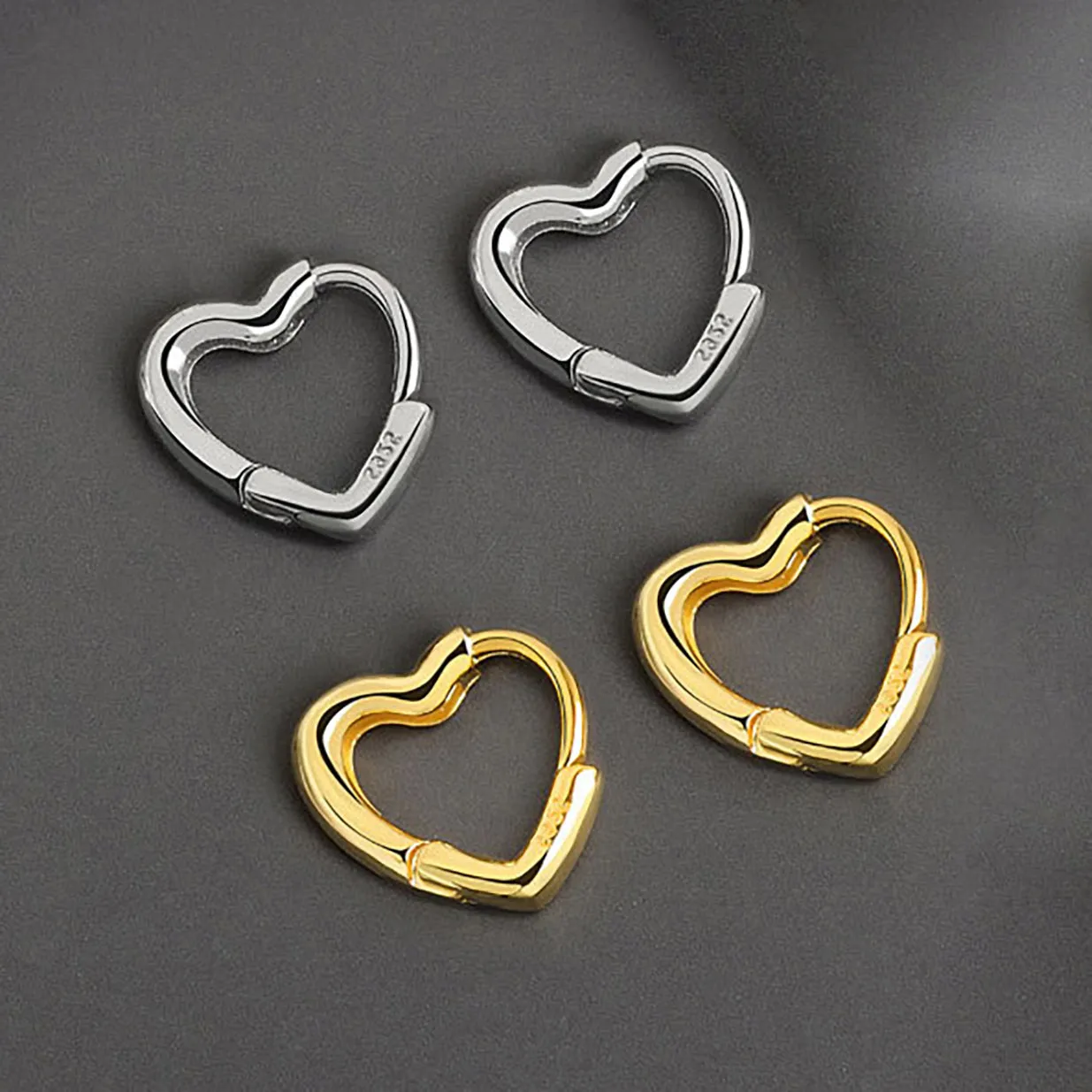 Brooke love heart huggie hoop earrings