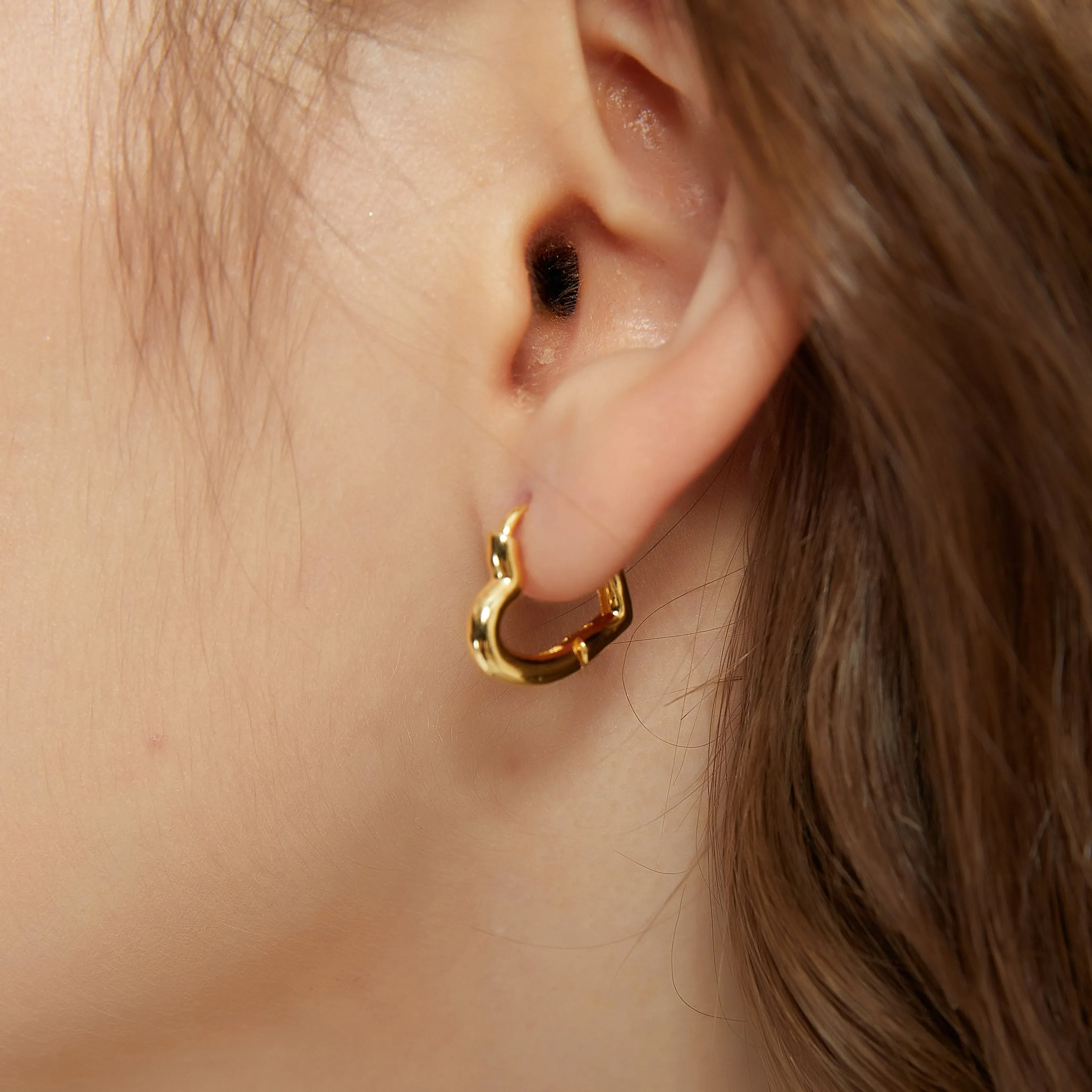 Brooke love heart huggie hoop earrings