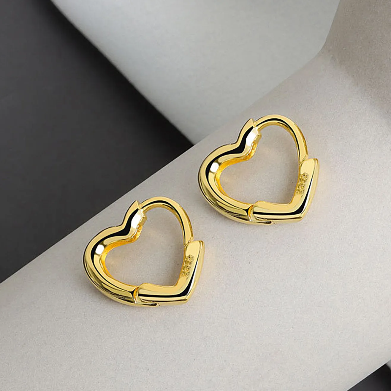 Brooke love heart huggie hoop earrings