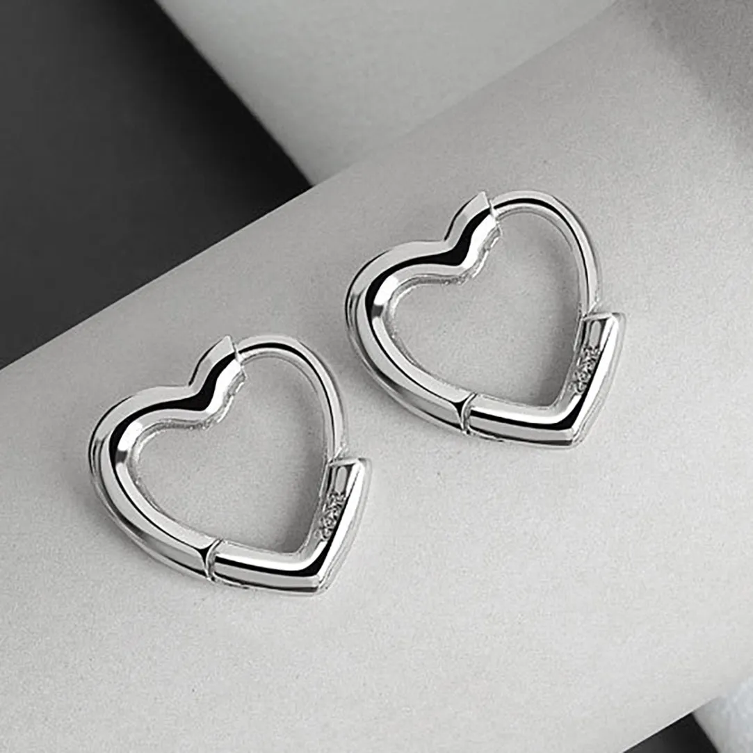 Brooke love heart huggie hoop earrings