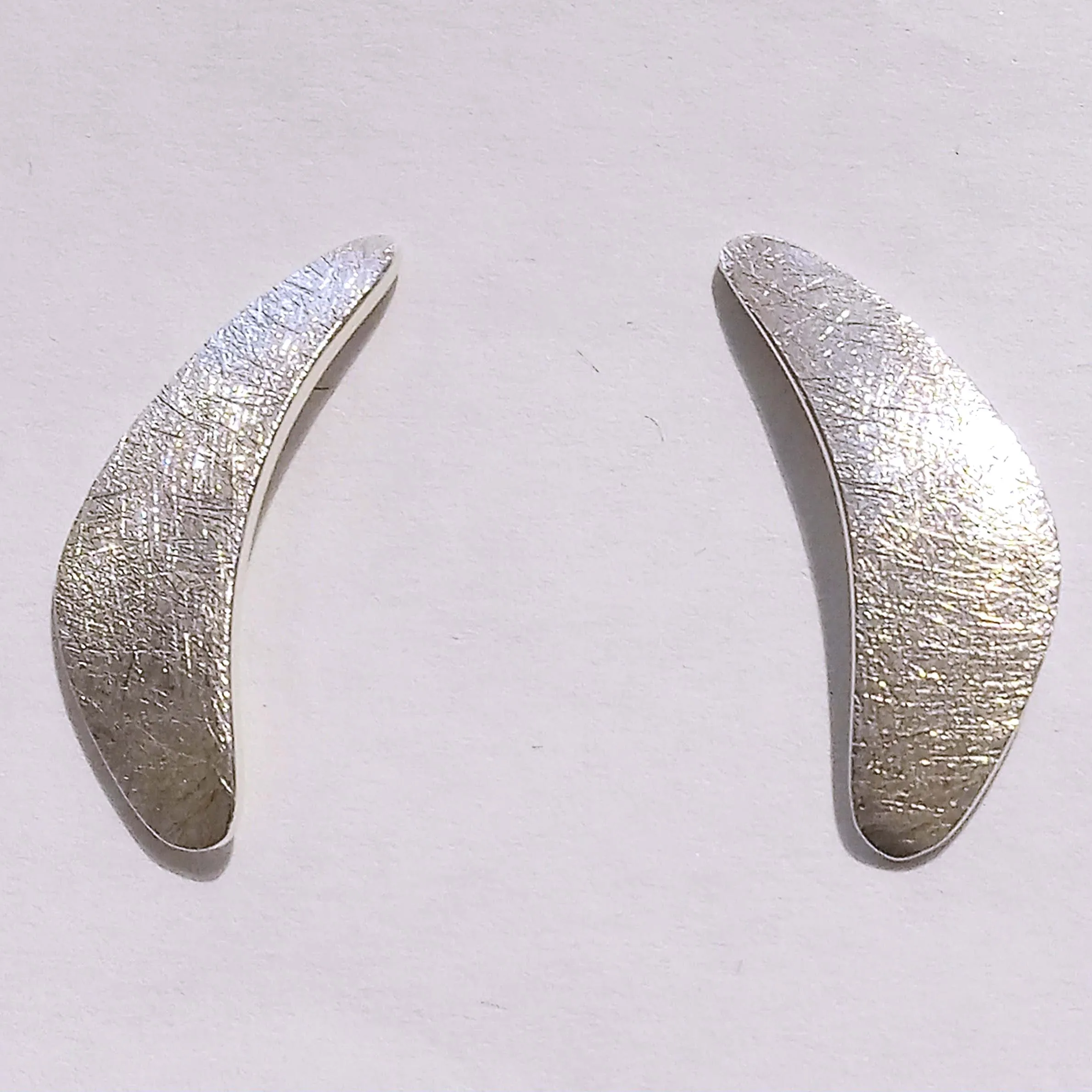 Brushed Comma Post Earrings