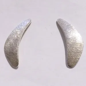 Brushed Comma Post Earrings