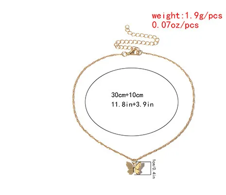 Butterfly simple temperament single layer necklace