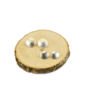 Button Stud Earrings with Organic Texture