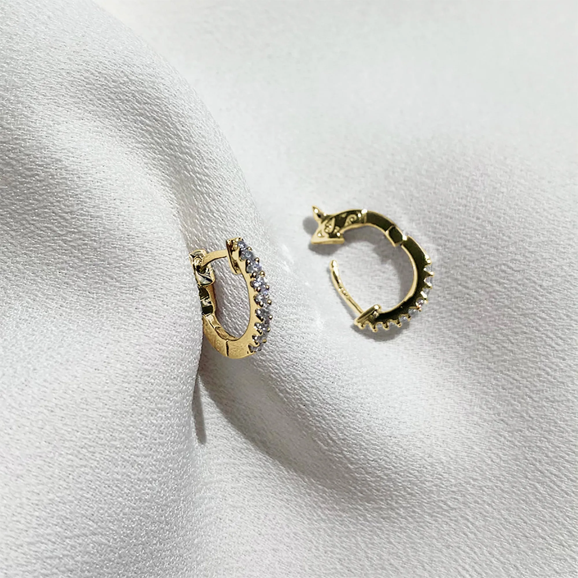 Carat* London 18ct Yellow Gold Plated CZ Baby Hoop Earrings