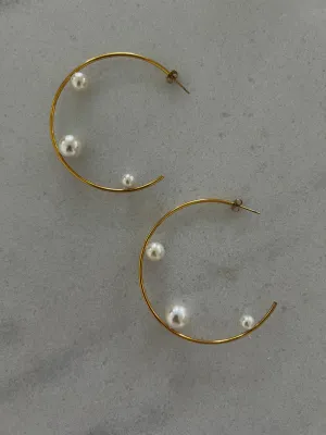 ChanSuttLarge Pearl Hoops