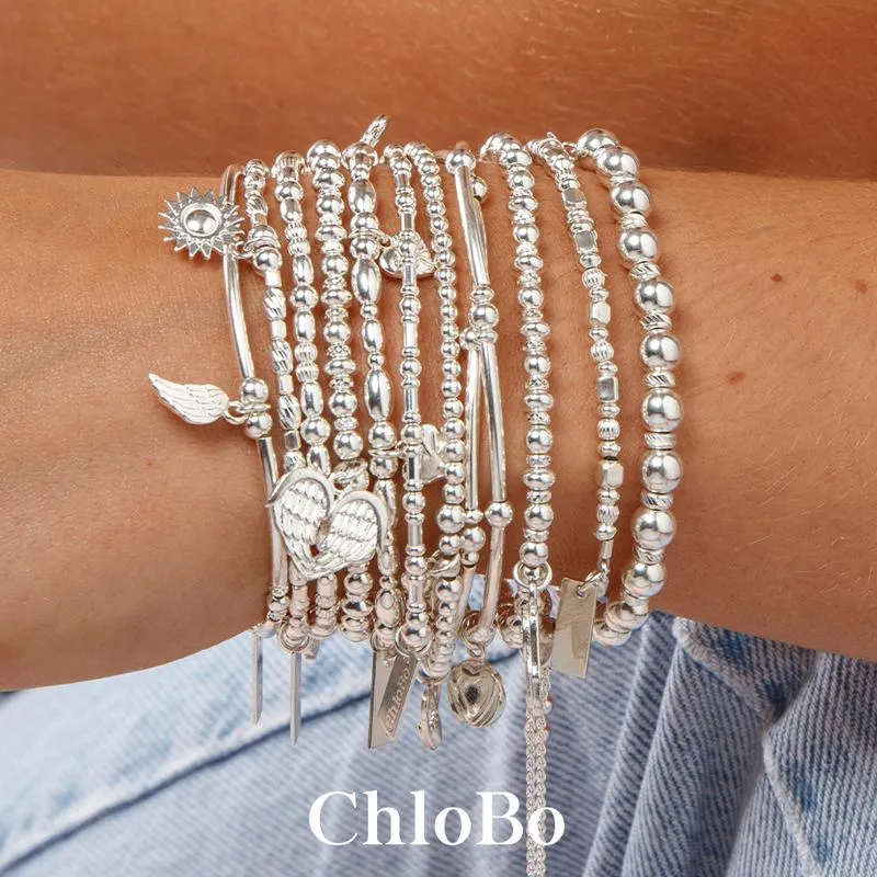 ChloBo Sterling Silver Cute Mini Butterfly Bracelet
