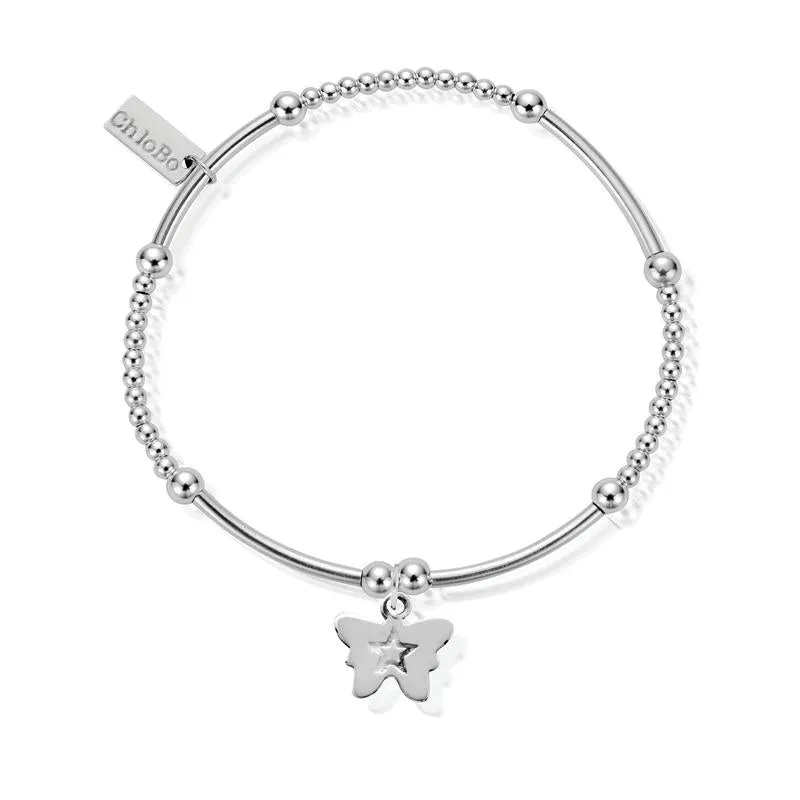 ChloBo Sterling Silver Cute Mini Butterfly Bracelet