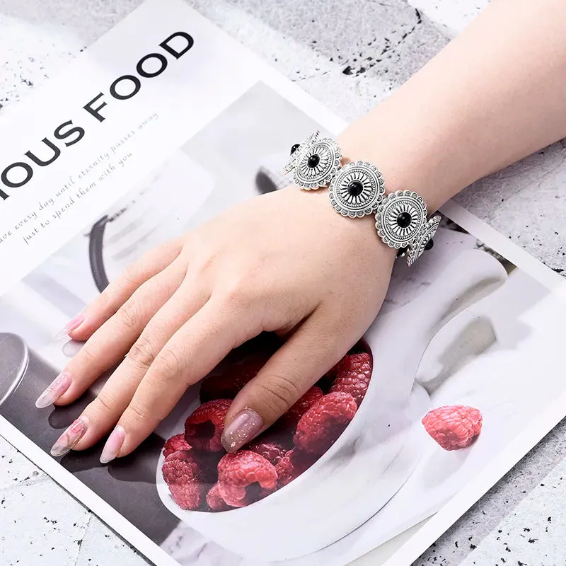 Classic Ethnic Acrylic Stone Flower Bracelets for Women