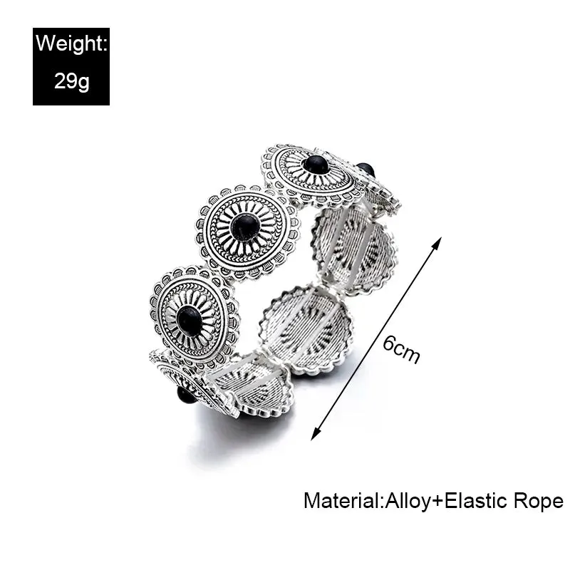 Classic Ethnic Acrylic Stone Flower Bracelets for Women