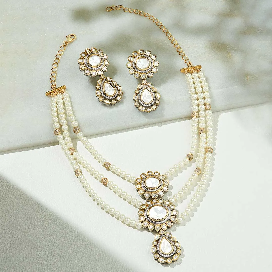 Classic Multi Layered Pearl Polki Set - MRJBR23NS 31