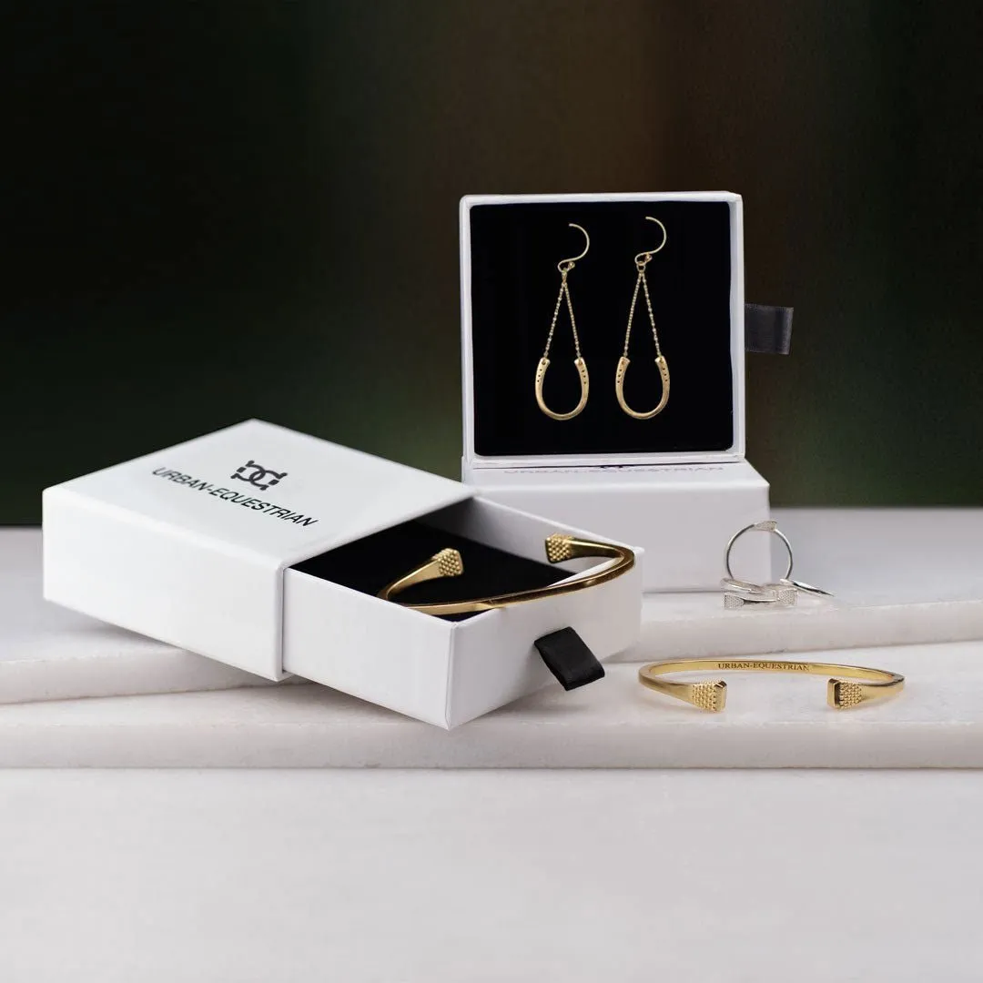 Classique - Horseshoe Chain Earring Sterling Silver Horseshoe Earring