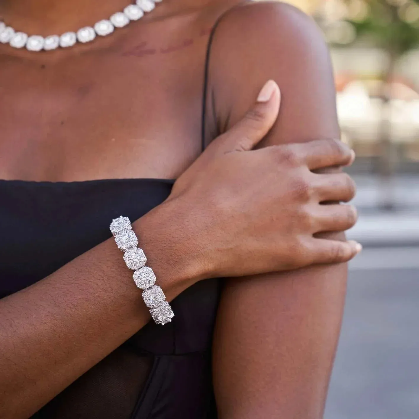 Clustered Tennis Bracelet