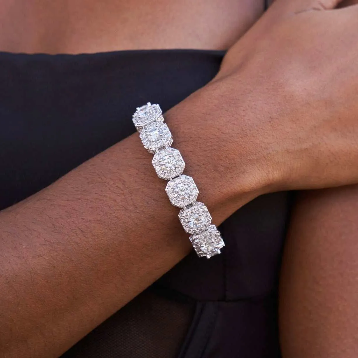 Clustered Tennis Bracelet