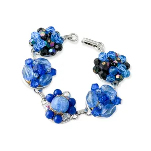 Cobalt Blue Vintage Cluster Bracelet