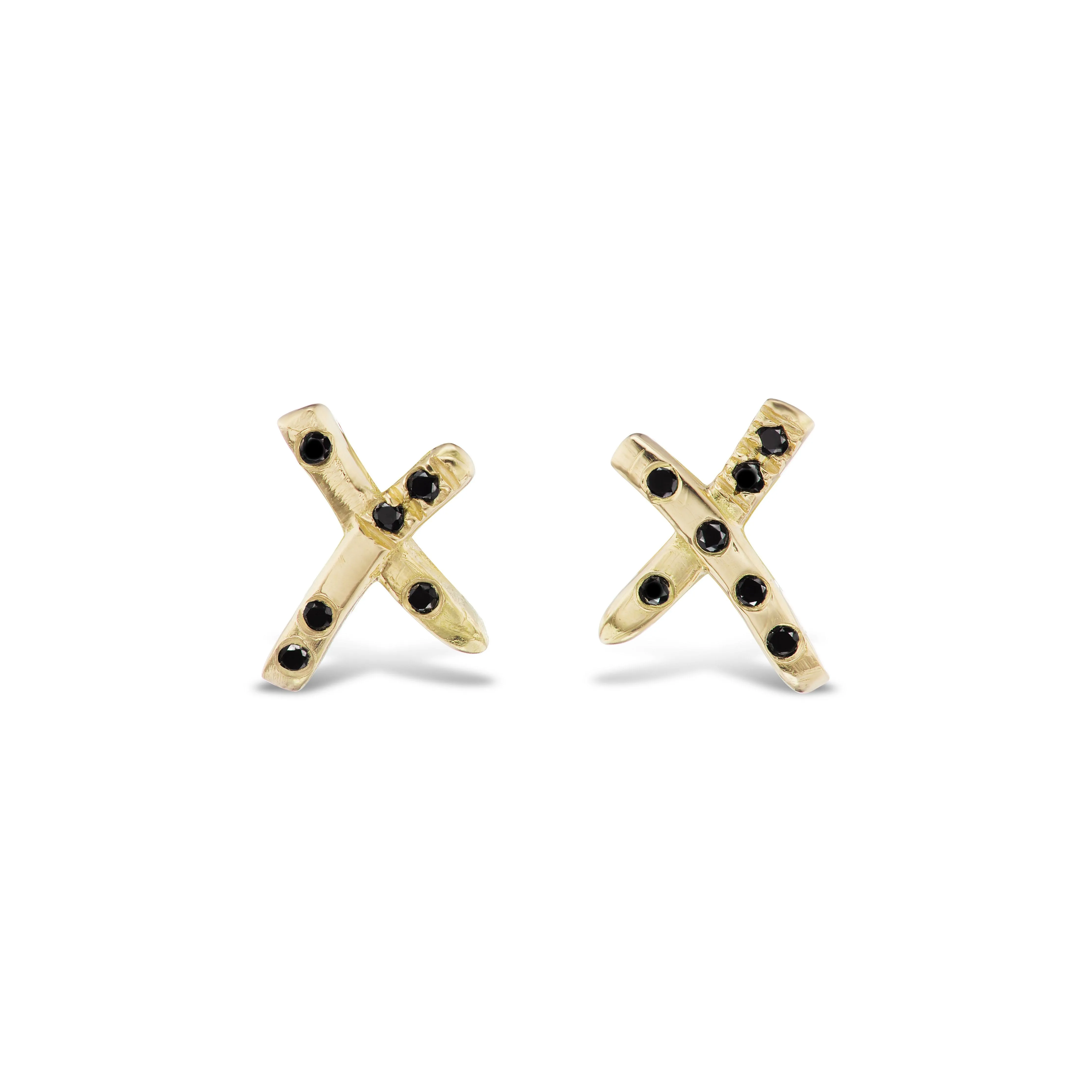 Crossroads Stud Earrings, Black Diamonds