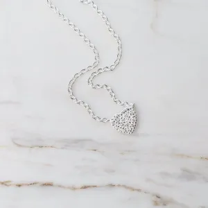 CZ Pave Heart Necklace - Sterling Silver