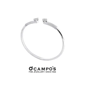 Dahlia Diamond Bangle - White Gold