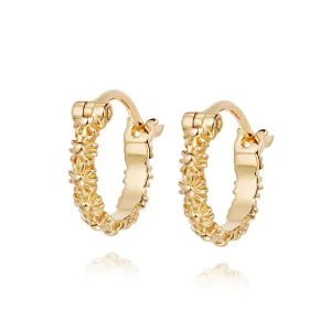 Daisy London Yellow Gold Plated 10mm Iota Hoop Earrings