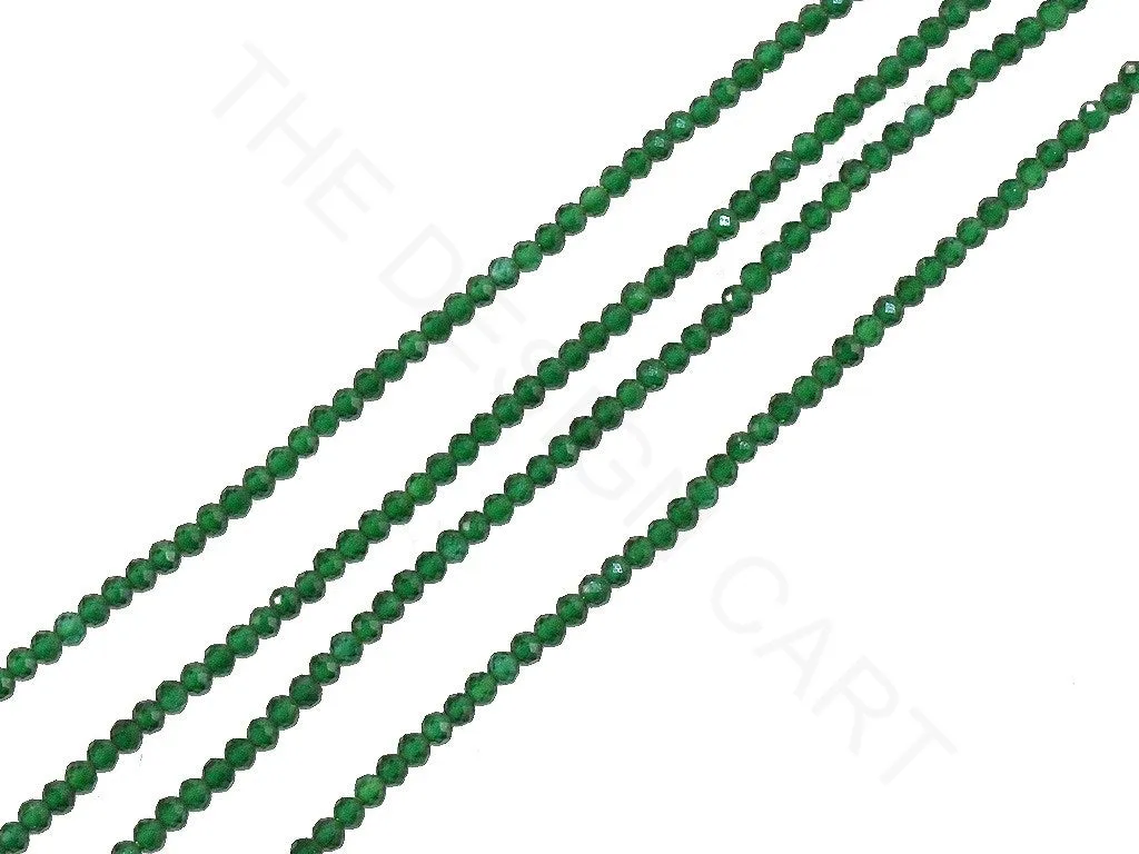 Dark Green Faceted Round Hydro Jade Stones