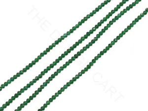 Dark Green Faceted Round Hydro Jade Stones