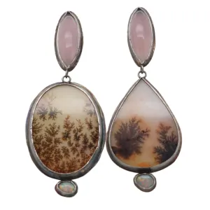 Dendritic Agate & Chalcedony Drop Earrings