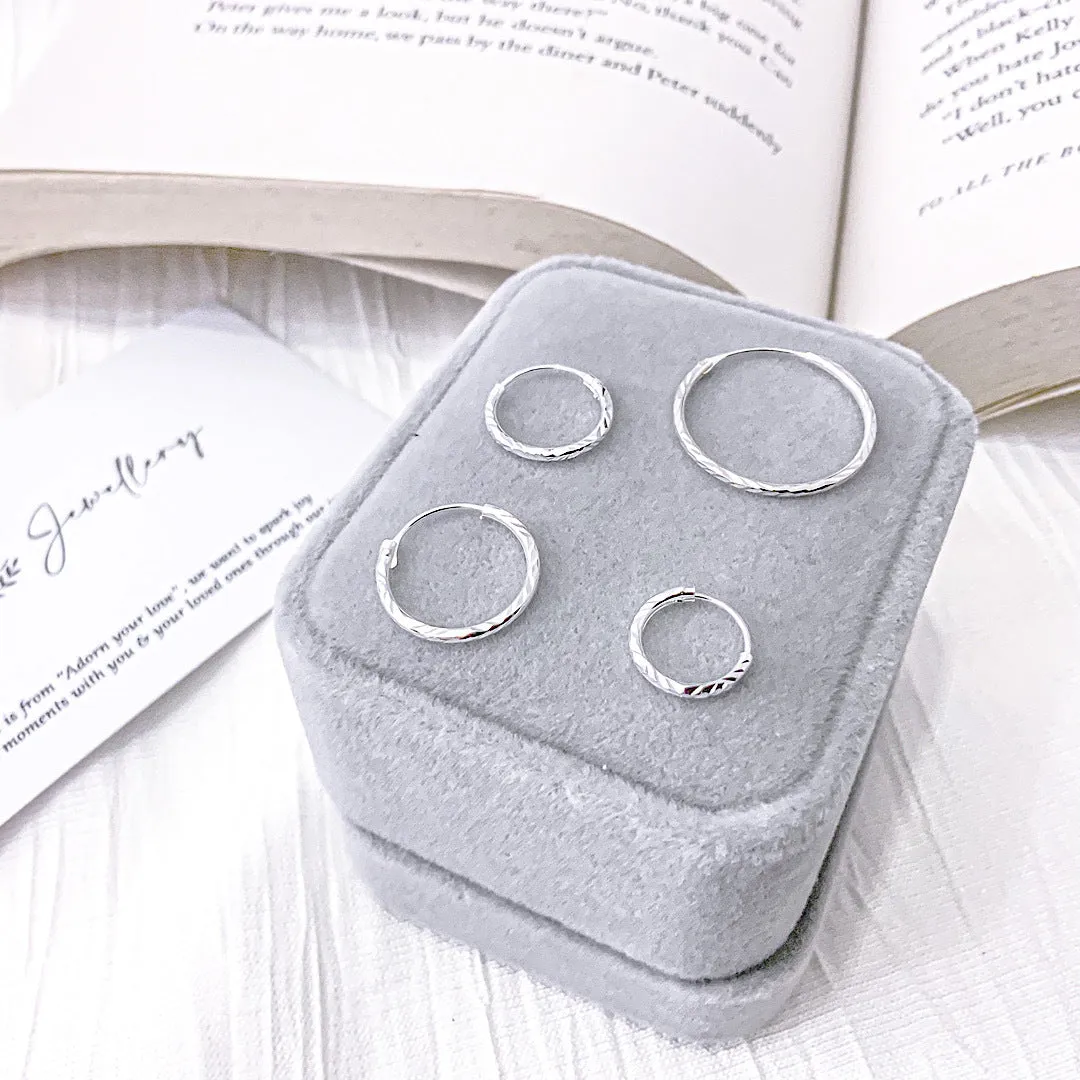 Diamond Cuts Hoop Earrings