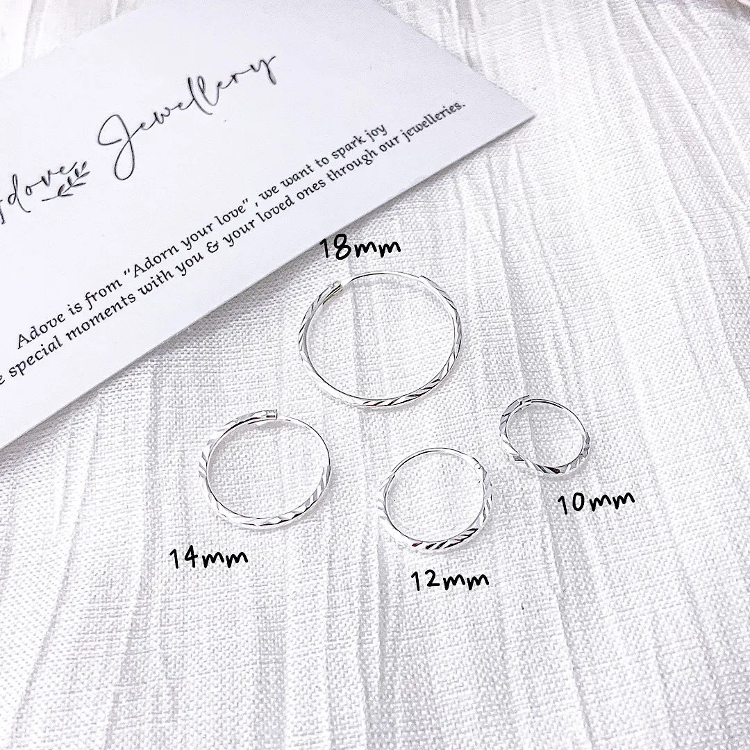 Diamond Cuts Hoop Earrings
