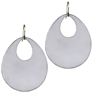 Donte Earring, Teardrop Cut Out White Enamel - Large