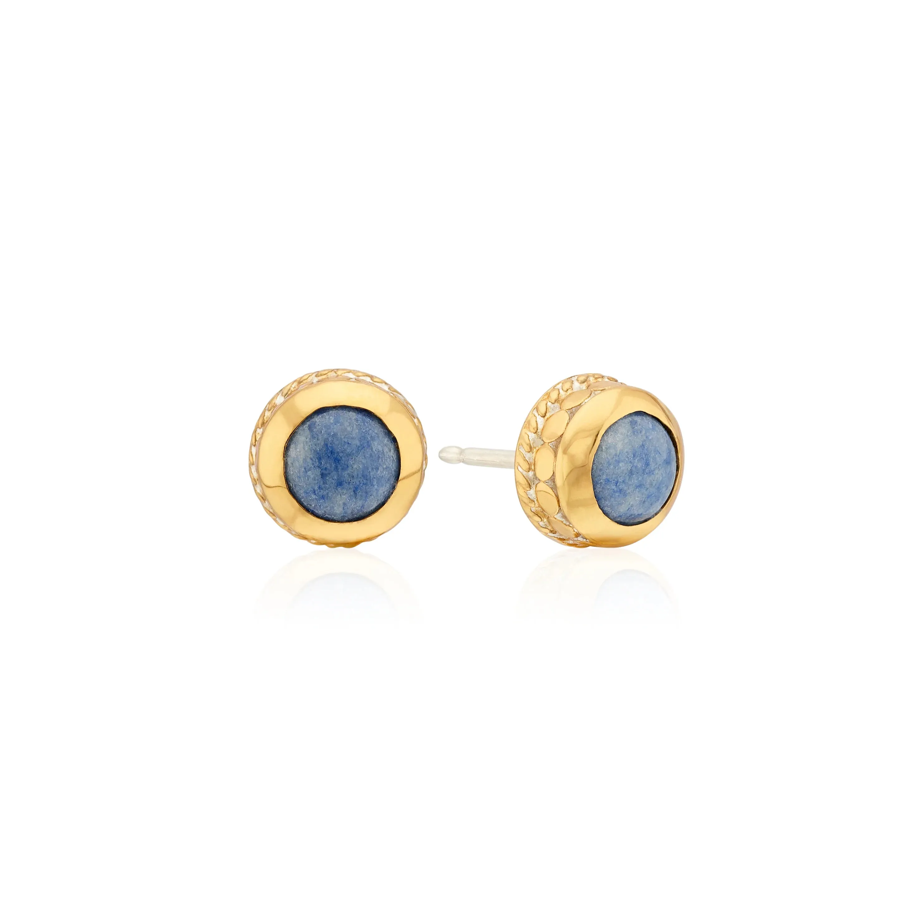 Dumortierite Stud Earrings Gold