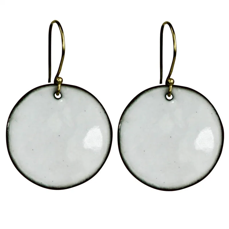 Earring - Round, White