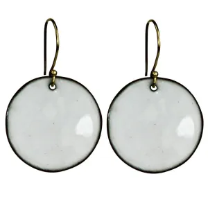 Earring - Round, White