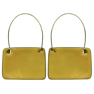 Earring - Rounded Trapezoid, Yellow