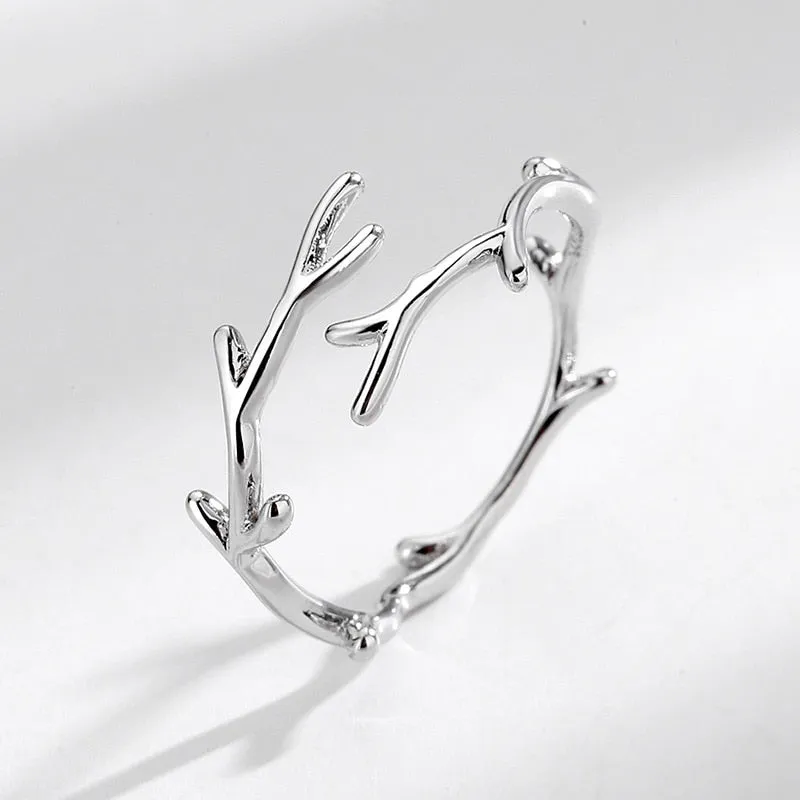 Elegant Branch Silver Ring