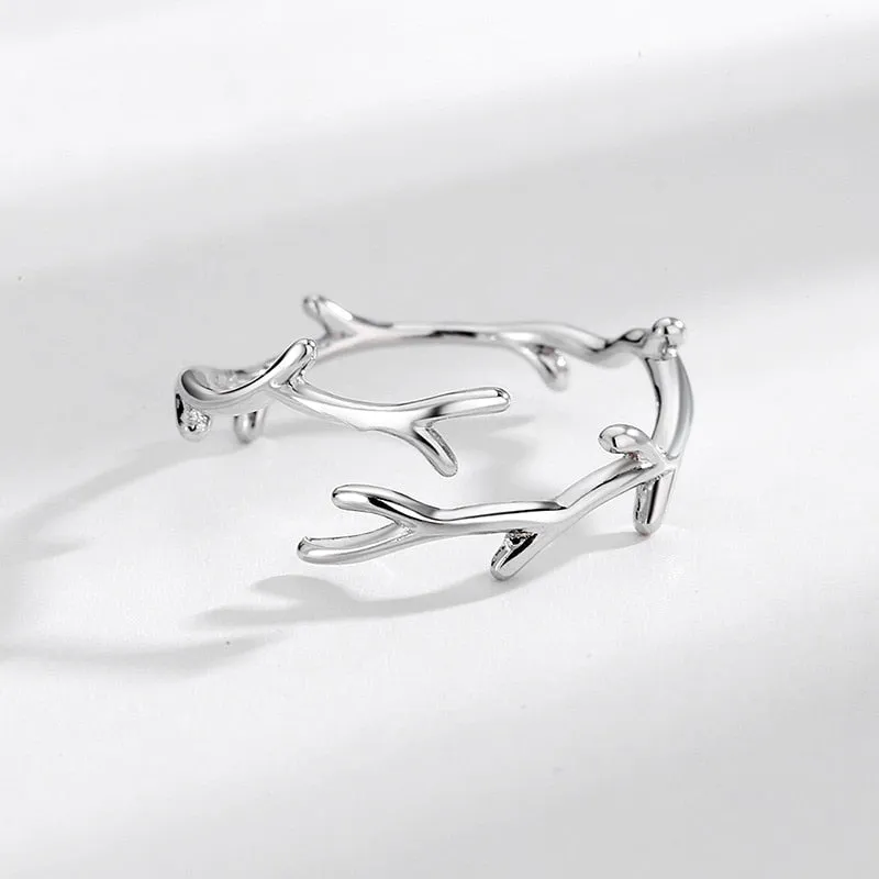 Elegant Branch Silver Ring
