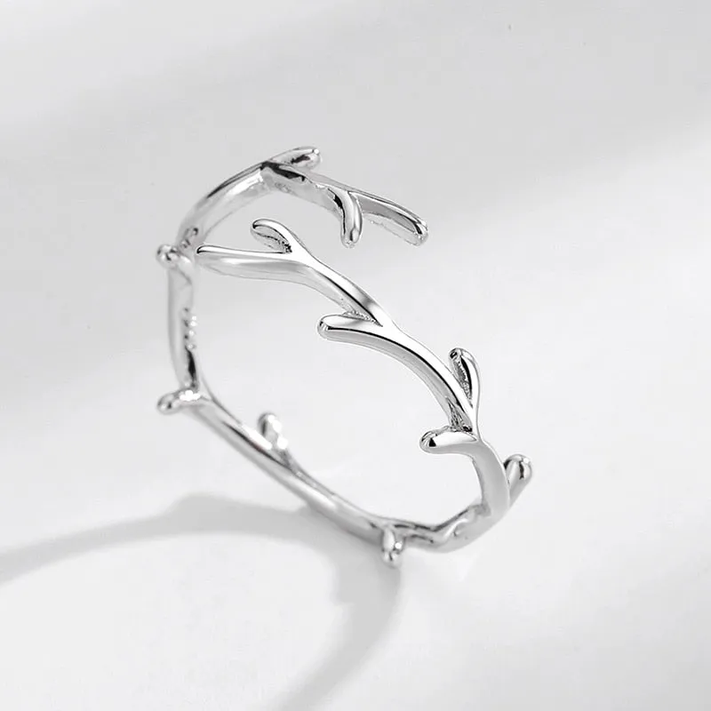 Elegant Branch Silver Ring