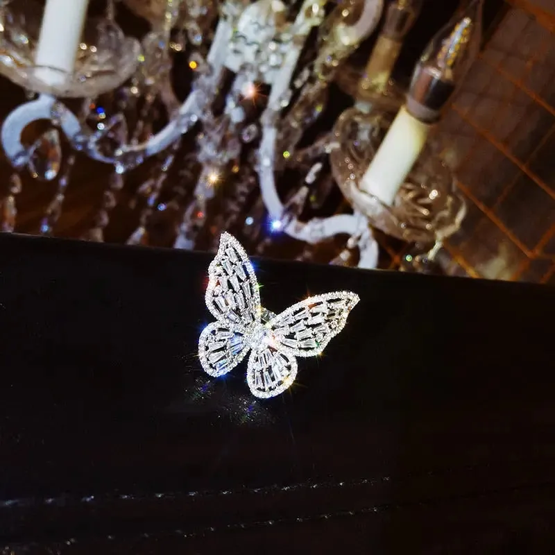 Elegant Butterfly Bling Ring