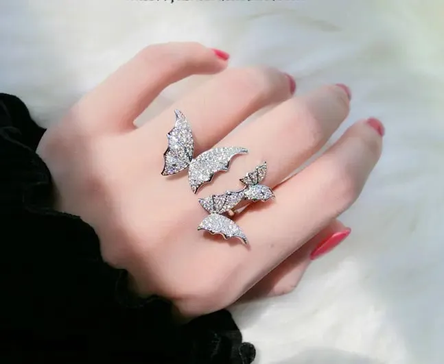 Elegant Butterfly Bling Ring