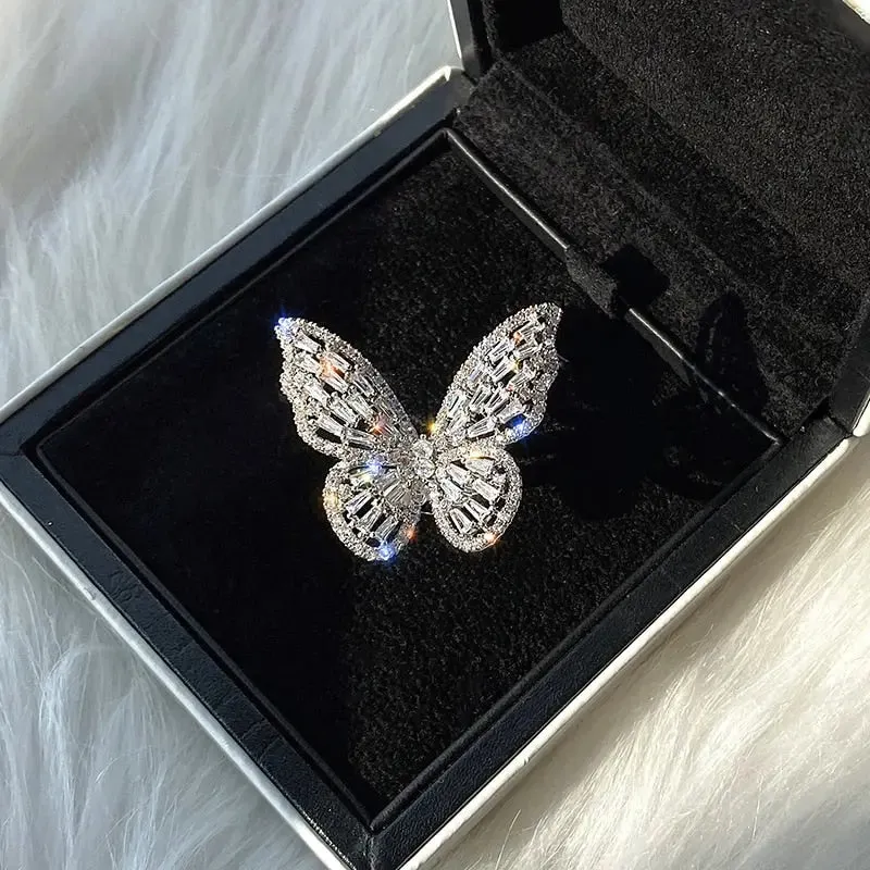 Elegant Butterfly Bling Ring