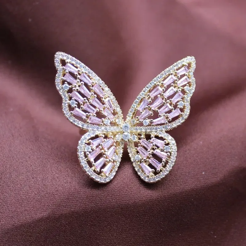 Elegant Butterfly Bling Ring