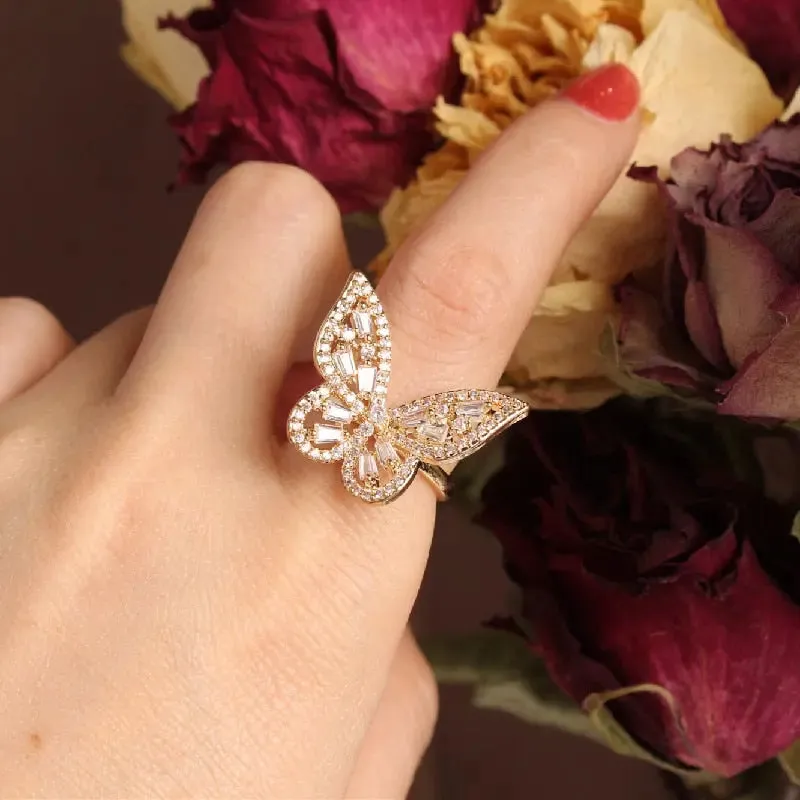 Elegant Butterfly Bling Ring