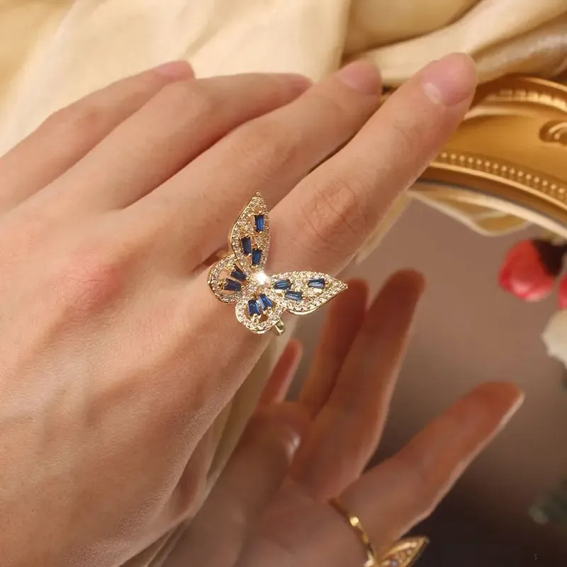 Elegant Butterfly Bling Ring