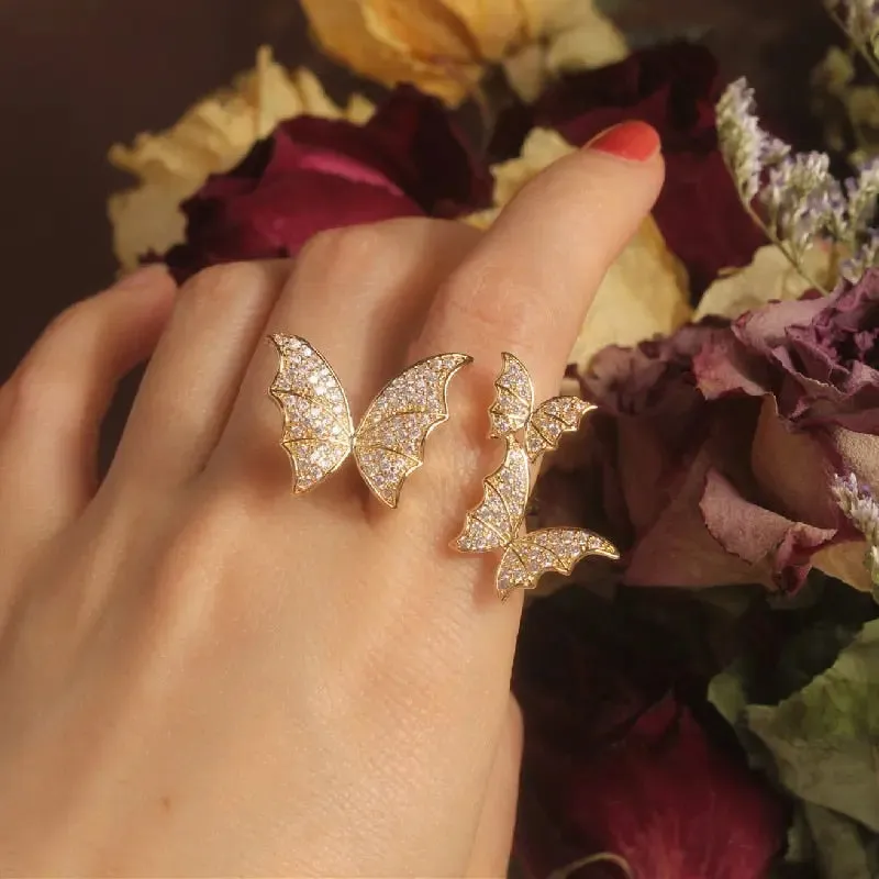 Elegant Butterfly Bling Ring