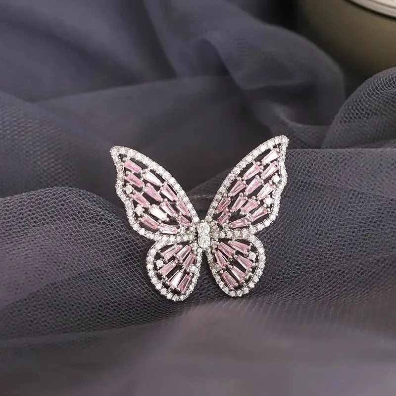 Elegant Butterfly Bling Ring